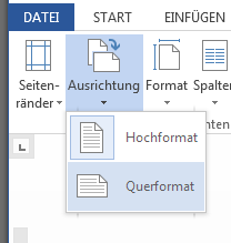 Querformat Word 2013